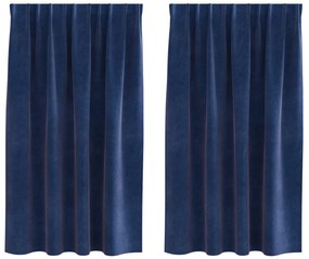 Függönyök függönyökkel 2 pcs Sötét kék 140 x 175 cm Bársony