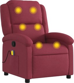 vidaXL bordó dönthető szövet masszázsfotel