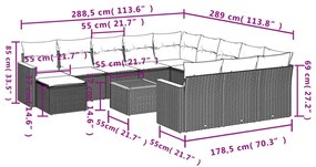 13 részes bézs polyrattan kerti ülőgarnitúra párnákkal