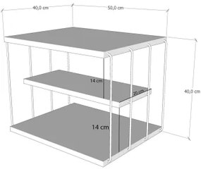 Kisasztal LIFON 40x50 cm antracit