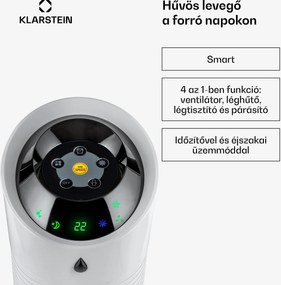 Klarstein Skyscraper Ice Smart, 4 az 1-ben, léghűtő és ventilátor, WiFi, 210m³/ó, távirányítóval