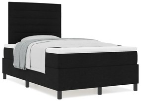 Box Spring Ágy Matraccal Fekete Kis Kétszemélyes Szövet