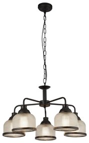 Searchlight 1685-5BK - Csillár láncon BISTRO 5xE27/60W/230V fekete