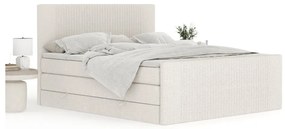 Bézs ágyneműtartós boxspring ágy 160x200 cm Bergamo – Maison de Rêve