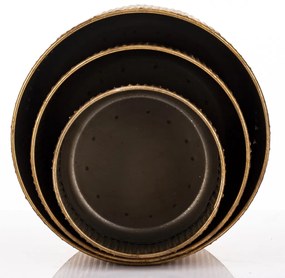 Kaspó szett 3 db-os arany fém 29x30x30 24x25.5x25.5 20.5x20x20cm