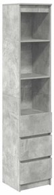betonszürke szerelt fa magasszekrény 37,5x35x180 cm