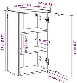 Fürdőszoba Székény tárolóval Régi fa 39 x 23.5 x 65 cm Faanyag