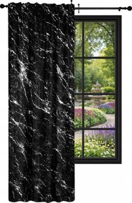 Kész velúr függöny 140x250 márvány fekete, ezüst velúr mintával