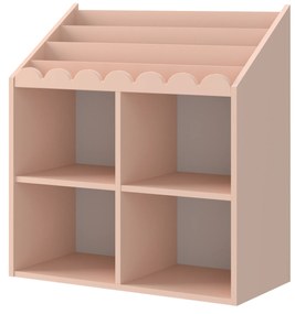 Gyerekkönyvtár BOOK NOOK SUNSET 71x76 cm, rózsaszín