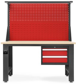Munkapad LOGAN, 1500 x 1700 x 750 mm, antracis-piros