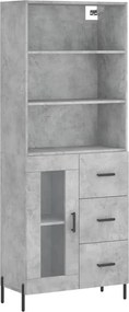 vidaXL betonszürke szerelt fa magasszekrény 69,5 x 34 x 180 cm