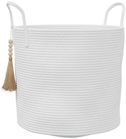 fehér pamut tárolókosár Ø40 x 35 cm