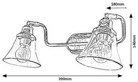 Rabalux 3208 - ANTOINE fürdőszobai spotlámpa 2xE14/40W/230V IP44