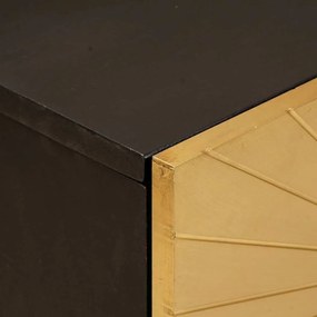 Éjjeli asztal Fekete és Arany 50 x 33 x 60 cm tömör mangófa