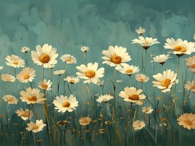 Vászonkép Canvas Virágok Margaréta Kert Rét Retro 80x60