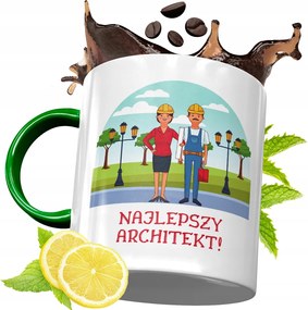 Zöld Bögre Építésznek Születésnapi Ajándék Nyomtatott Fényképpel