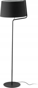 Faro Berni fekete állólámpa, E27, magasság 1510 mm, acél/textil