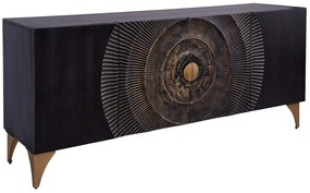 Design komód Venetia 177 cm fekete-arany
