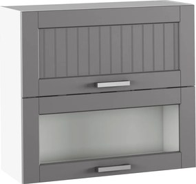 Felső szekrény, sötétszürke/fehér, JULIA TYP 13