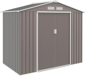 Outsunny Kert Shed 2,42 m², Kert Ház Fűtetővel, Tolóajtóval, Alappal, 213 x 130 x 185 cm, Kültéri Tároló Shed Horganyzott Acélból, Időjárásálló, Kerth