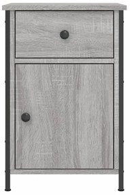 szürke sonoma színű szerelt fa éjjeliszekrény 40 x 42 x 60 cm