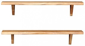 2 db tömör akácfa fali polc 90x20x18 cm