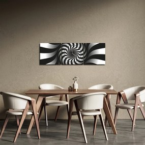 Absztrakt kép egy fekete-fehér spirál (órával) (90x30 cm)