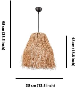 Zsinóros függeszték FRINGE 1xE27/40W/230V raffia