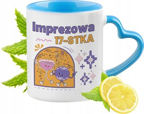 Születésnap 17 17-es 17-es Kék Bögre Szív Alakú Füllel Ajándék