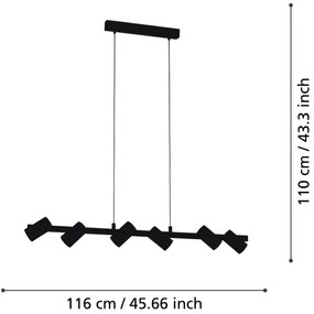 Eglo 99464 - Csillár zsinóron GATUELA 6xE14/25W/230V