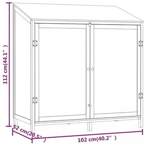 fehér tömör fenyőfa kerti fészer 102 x 52 x 112 cm