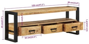 tömör mangófa TV-szekrény 120 x 30 x 45 cm