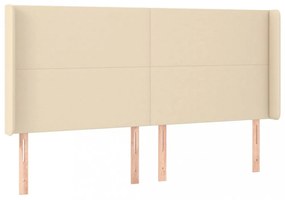 krémszínű szövet fejtámla szárnyakkal 203x16x118/128 cm