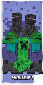 Minecraft Purple Attack fürdőlepedő, strand törölköző 70x140cm