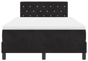 Box Spring Ágy Matraccal &amp; LED Fekete 120x190 cm Bársony
