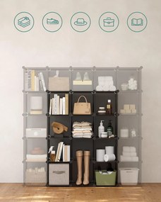 SONGMICS 16 kockás DIY polcrendszer és cipőtároló, szürke
