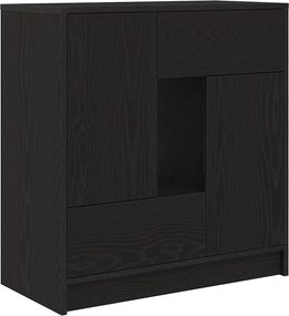 vidaXL fekete tölgy komód fiókokkal és ajtókkal 70,5x34x74,5 cm