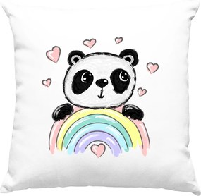 Panda párna Kedves Szivárvány Színes 2 Fehér