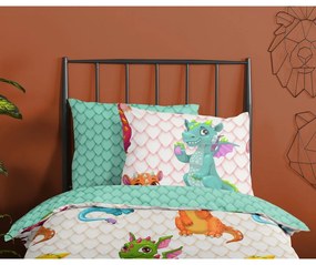 Egyszemélyes-hosszabbított pamut gyerek ágyneműhuzat 140x220 cm Dragons – Good Morning