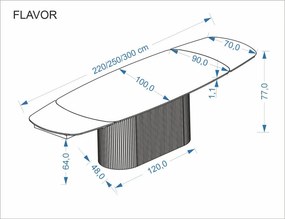 Flavor bővíthető étkezőasztal fehér márvány/dió 200-300cm