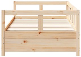 természetes színű tömör fenyőfa kanapéágy 90 x 200 cm