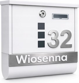 Nagy Címzett Postaláda (rozsdamentes Acél Tábla) ,fehér