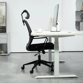 HOMCOM Ergonomikus irodai szék, forgószék, hálószövet fekete
