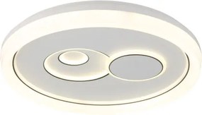 Globo 48470 Mennyezeti lámpa, matt fehér fém, fehér műanyag, fehér akril, fekete műanyag, több fokozat fali kapcsolóval, memória funkció, ø: 490mm, M: 70mm, tartozék: LED 36W 230V, 4090lm forrás, 2686lm kimenet, CCT 2700/4000/6000K