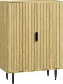 HOMCOM Helytakarékos Cipőtartó 15 Pár Cipőhöz, Előtér Cipőtartó 4 Állítható Polccal és Fém Lábakkal, 80x38x110cm, Tölgy | Aosom