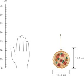 HANG ON üveg karácsonyfadísz, pizza