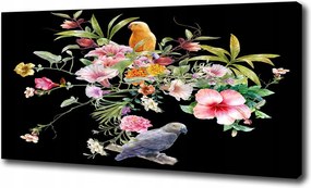 Vászonkép Virágok és madarak 100x70 cm