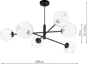 Dar Lighting modern függeszték vignette matt fekete darvig0622-22