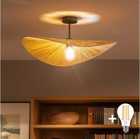 BRILAGI - LED felületre szerelhető csillár CERIA BOHO 1xE27/60W/230V Ø 60 cm fekete/bézs