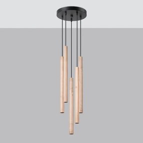 Sollux SL.1270 - Csillár zsinóron PASTELO 5xG9/8W/230V fa